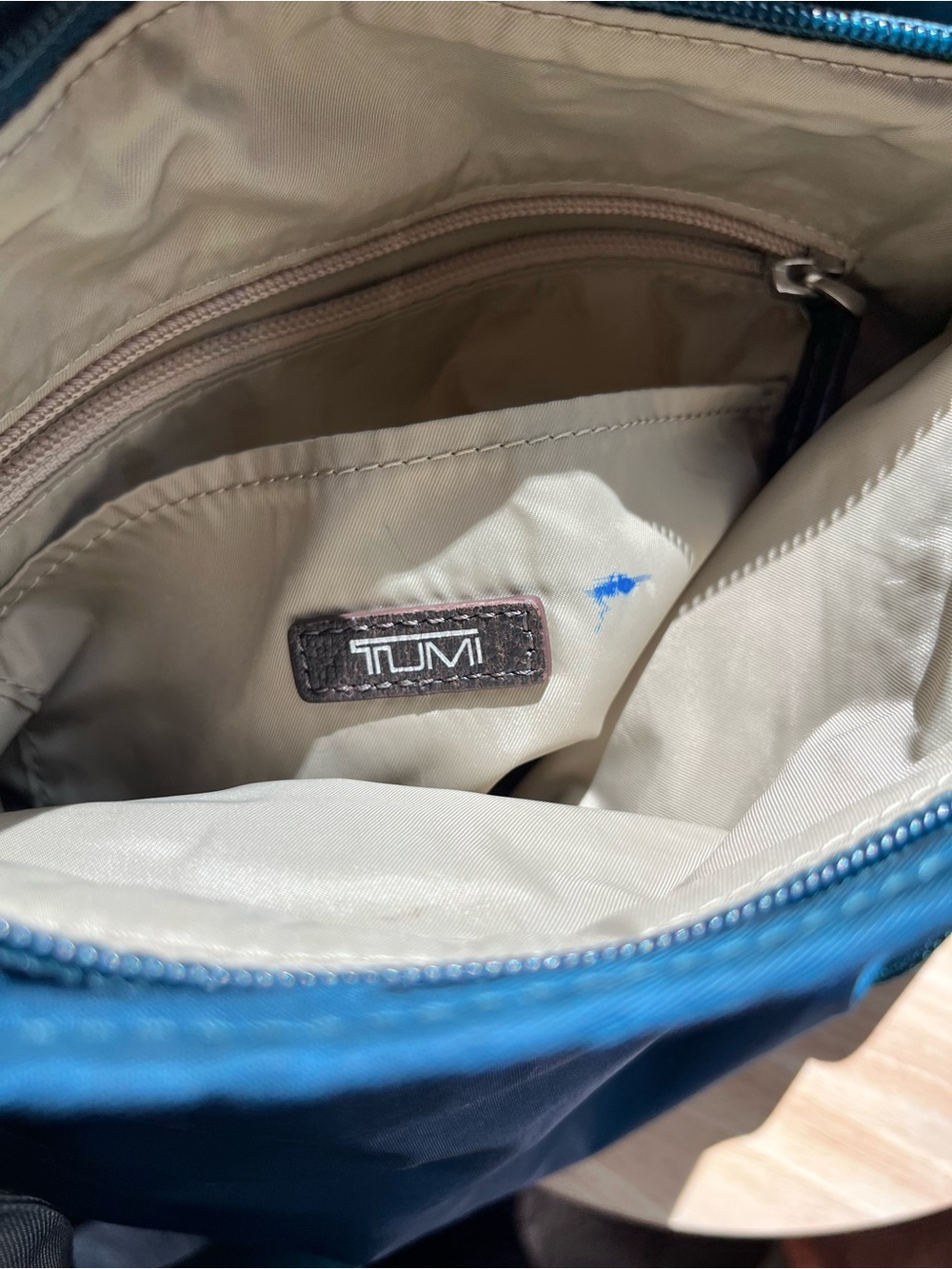 Tumi Teal-Blue Nylon Messenger Bag - Picture 12 of 14
